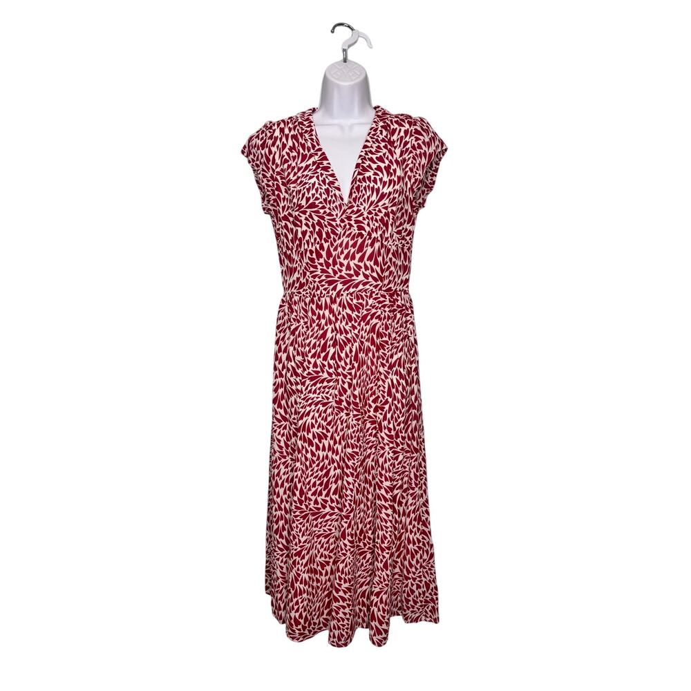 Reformation Midi Alisa Cap Sleeve V Neck Heart Dress 6